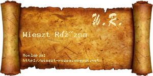 Wieszt Rózsa névjegykártya